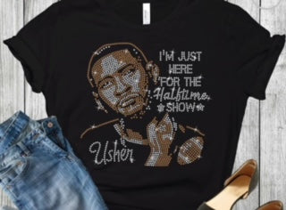 Usher Raymond Halftime Show Rhinestone T shirt