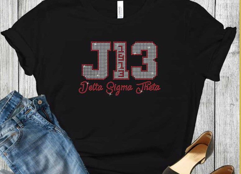 J13 Delta Sigma Theta Rhinestone Tshirt