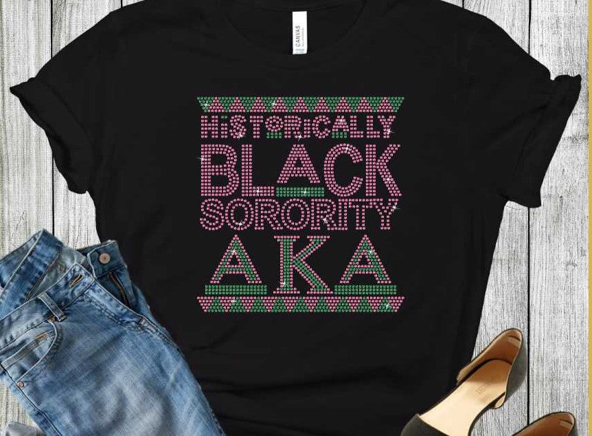 Historically Black Sorority AKA Rhinestone Tshirt